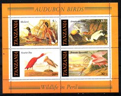 TANZANIE. BF 45 De 1986. Audubon/Canard/Ibis/Spatule. - Grues Et Gruiformes