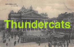 CPA BRUXELLES LA BOURSE TRAM  PUB PAIN D'EPICES L'AIGLE VAN REUSEL THIENPONT ST NICOLAS WAES - Transporte Público