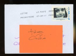 FRANCE - PERSONNALISÉS -  PORTRAIT DE JEUNE FILLE -  N° Yvert  7 (MTAM) Obli. SUR LETTRE PRIORITAIRE 20g - Briefe U. Dokumente