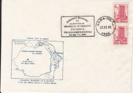 72716- ALBA IULIA- BUCOVINA FESTIVAL, MAP, SPECIAL COVER, 1991, ROMANIA - Lettres & Documents