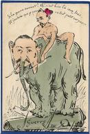 CPA éléphant Satirique Caricature Guerre Non Circulé - Elefantes