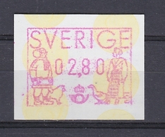 SWEDEN SUEDE SCHWEDEN 1991 ATM PRAGMA FRAMA AUTOMATIC STAMPS AUTOMATPORTO AUTOMATENMARKEN AUTOMAT MÄRKE 2,80 Kr MNH (**) - Automaatzegels [ATM]