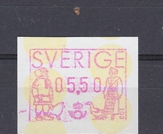SWEDEN SUEDE SCHWEDEN 1991 ATM PRAGMA FRAMA AUTOMATIC STAMPS AUTOMATPORTO AUTOMATENMARKEN AUTOMAT MÄRKE 5,50 Kr MNH (**) - Machine Labels [ATM]