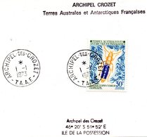 Taaf Crozet Base Alfred Faure Série Insectes 3 Timbres Oblitère Sur Fragment Du 1/1/1973 Couleur Normale Pour Le 3ieme - Usados