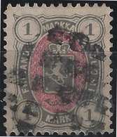 Finlande Coat Of Arms (FACIT) N°24a Gris Et Rouge Obl Killer  Gros Points TTB - Used Stamps