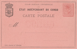 Congo Etat Indépendant Entier Postal - Stamped Stationery