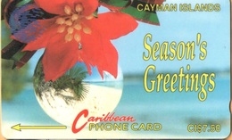 Cayman Island - CAY-4A, GPT, 4CCIA, Seasons Greetings (Blue New Logo), Christmas, 7.50 $, 10.000ex, 1992, Used - Kaaimaneilanden