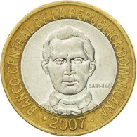 Monnaie, Dominican Republic, 5 Pesos, 2007, TB+, Bi-Metallic, KM:89 - Dominicaine