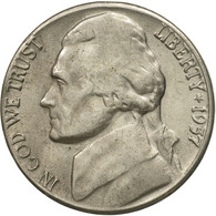 Monnaie, États-Unis, Jefferson Nickel, 5 Cents, 1957, U.S. Mint, Philadelphie - 1938-…: Jefferson