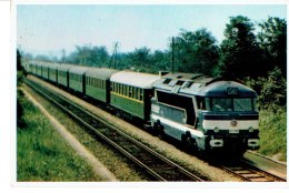 Cpsm La Locomotive Diésel électrique A1A A1A 68001 Entre Cherbourg Et Paris - Andere & Zonder Classificatie