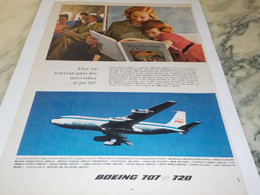 ANCIENNE PUBLICITE AVION BOEING 707  ET 720 1959 - Publicités