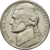 Monnaie, États-Unis, Jefferson Nickel, 5 Cents, 1983, U.S. Mint, Philadelphie - 1938-…: Jefferson