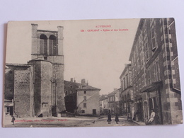 Cunlhat Eglise Et Rue Centrale Cpa - Cunlhat