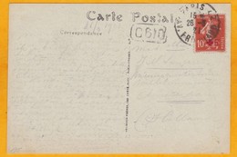 1921 - YT 146  Semeuse Avec Surtaxe Croix Rouge Seul Sur CP De Paris Vers Amsterdam, Pays Bas - Censure - Croce Rossa