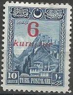 Turkey - 1929  Ankara Fortress Surcharge MH *     Mi 884 - Nuevos