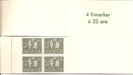NORWAY, 1963, SLOTMACHINE BOOKLET, HA 4 O, 4x25 öre, M 491 - Libretti
