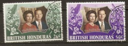 British Honduras  1972  SG 341-2 Silver Wedding  Fine Used - British Honduras (...-1970)