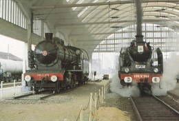 Sous La Marquise De La Gare De REIMS - Locomotives à Vapeur - Stations With Trains