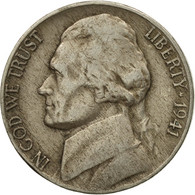 Monnaie, États-Unis, Jefferson Nickel, 5 Cents, 1941, U.S. Mint, Philadelphie - 1938-…: Jefferson