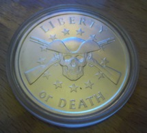 USA United States, Chris Duane Silver Shield LIBERTY OR DEATH 2014 BU 1 Oz Pure Silver - 1 Oncia Argento Stati Uniti - Verzamelingen