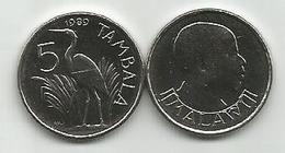 Malawi 5 Tambala 1989. High Grade - Malawi