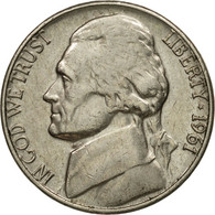 Monnaie, États-Unis, Jefferson Nickel, 5 Cents, 1961, U.S. Mint, Denver, TTB+ - 1938-…: Jefferson