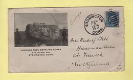 Stonington - 1911 - Destination Suisse - Enveloppe Illustree Venture Rock - Cartas