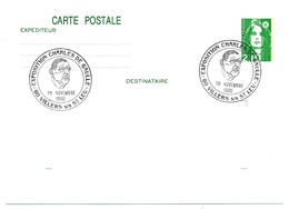 FRANCE => CP Entier 2,10 Liberté => Oblit "Exposition Charles De Gaulle - 60 VILLERS S/S St LEU" Nov 1990 - De Gaulle (Generale)