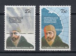 AUSTRALIA 1982 AUSTRALIAN ANTARCTIC TERRITORY AAT SIR DOUGLAS MAWSON CENTENARY 100 YEARS NHM SG 53-54 EXPLORER GEOLOGY - Neufs