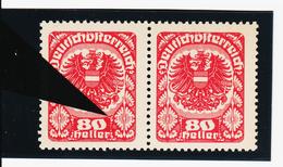 NEU1187 ÖSTERREICH 1920 Michl 312 PLATTENFEHLER FEHLENDER PUNKT Mit VERGLEICHSTÜCK ** Postfrisch SIEHE ABBILDUNG - Variétés & Curiosités