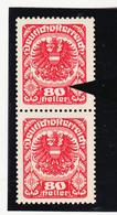 NEU1189 ÖSTERREICH 1920 Michl 312 PLATTENFEHLER FEHLENDER PUNKT Mit VERGLEICHSTÜCK ** Postfrisch SIEHE ABBILDUNG - Variétés & Curiosités