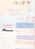 Jeu De 5 Enveloppes Avec Flammes Sur Les Animaux Lion Cheval  Taureau Pigeon - Mechanical Postmarks (Advertisement)