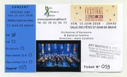 Concert Festival Des Lyres De Son 2018 - Saint Jean De Braye - Ticket Avec Talon - Biglietti Per Concerti