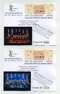 Concert Festival Des Lyres De Son 2018 - Saint Jean De Braye - Lot De 2 Tickets Différents - Concerttickets