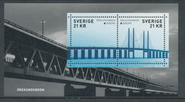 Sweden 2018. Facit # 3227-3228 (BL49). Souvenir Sheet. Europa 2018. The Öresund Bridge MNH (**) - Unused Stamps