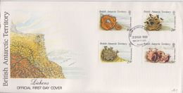 British Antarctic Territory (BAT) 1989 Lichens 4v FDC (F7407) - FDC