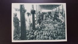 Russian Asia. Ashkhabad (Turkmenistan) Watermelon Bazaar (market)  - OLD PC  1930s - Animated - Turkmenistán