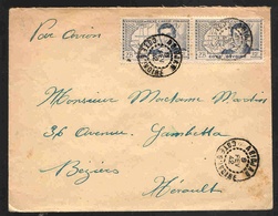 Cote D'Ivoire Lettre Avion Abidjan 8 FEV 1942 Ivory Coast Airmail Cover Caillé Explorateur Carte Map - Briefe U. Dokumente