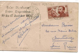Cote D'Ivoire Abidjan 28/12/1938 + Foire Bobo Dioulasso Lettre Ivory Coast Cover Fear - Lettres & Documents