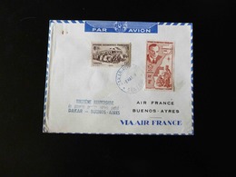 LETTRE   20 IEME ANNIVERSAIRE DU PREMIER SERVICE AERIEN POSTAL DAKAR - BUENOS AIRES - 1927-1959 Covers & Documents