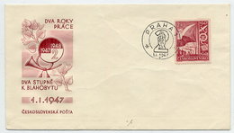 CZECHOSLOVAKIA 1947 Two-year Plan 2.40 Kc On FDC.  Michel 513 - FDC