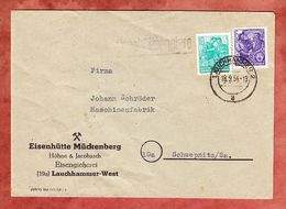 Geschaeftspapiere, Eisenhuette Mueckenberg, MiF Fuenfjahrplan, Lauchhammer Nach Schwepnitz 1954 (56459) - Covers & Documents