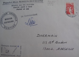 A123 - ✉️ - CàD : COLOMBO PAQUEBOT 14 JUILLET 1981 - MISSIONS AUX ÎLES AUSTRALES - PAQUEBOT " MARION-DUFRESNE - Correo Marítimo