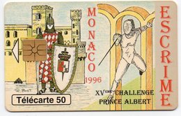 PHONE CARD-MONACO 1996-ESCRIME-TELECARTE 50 - Monaco