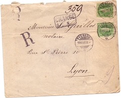 Suisse Lettre Chargé De Yverdon Pour La France Lyon Plis D Archive - Cartas & Documentos