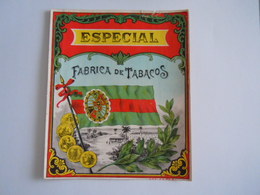 Etiquette De Boîte à Cigares Sigarenkist Etiket Sigaren Kist Especial Fabrica De Tabacos Vlag Drapeau 10,5 X 12,5 Cm - Etiquetas