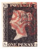 GREAT BRITAIN 1840 SG1g 1d Black L-B Red Maltese Cross 3 Margins 2 Large CV £525 - Used Stamps