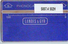 NEDERLAND LANDIS&GYR * SODECO * SERVICE CARD NR S007.4  502M  "9" ONGEBRUIKT *  MINT - Test & Dienst