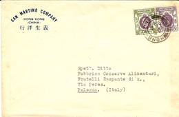 1936- Cover From  HONG KONG   Fr.  20 + 5 C   To Palermo ( Sicilia ) Back  " Natante Napoli - Palermo " - Storia Postale