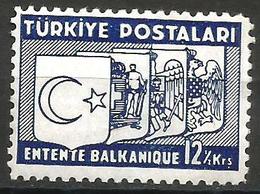 Turkey - 1937 Balkan Entente 12.5k MH *  (patchy Gum)   Mi 1015   Sc 786 - Nuovi